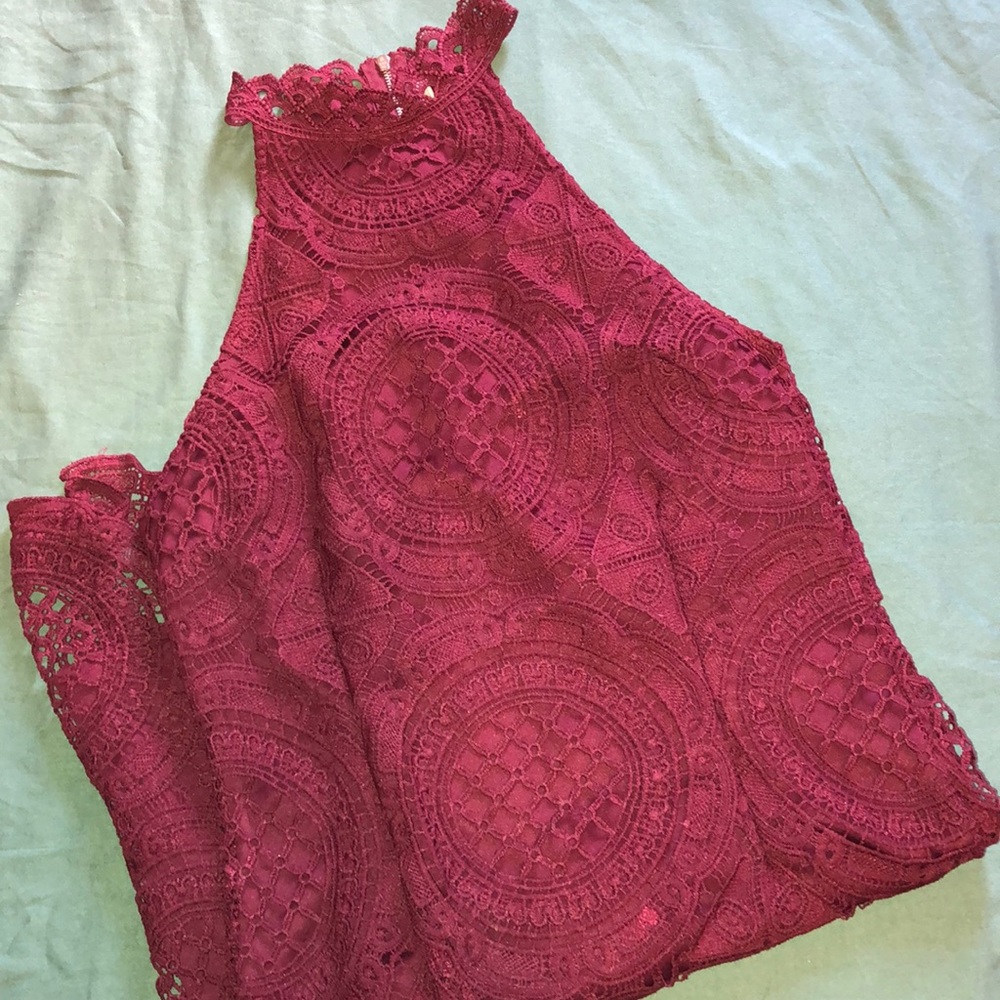 Charlotte Russe Crochet High Neck Dress - Picture 2 of 3